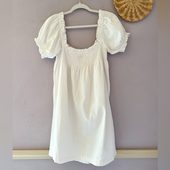 Faherty Organic Cotton Shift Ramona Dress In Egret Size Medium European Summer - Picture 6 of 6